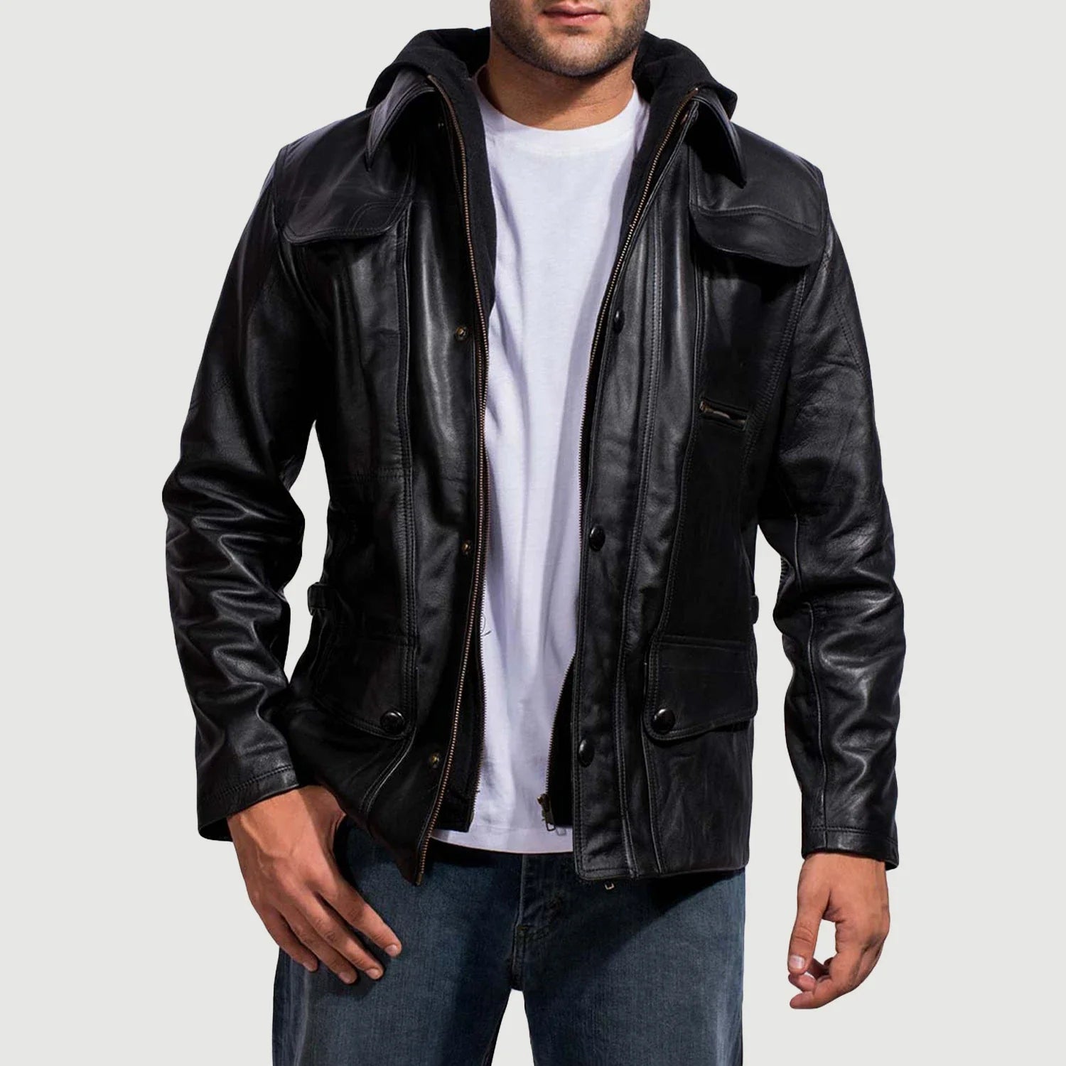 Men's Hooded Leather Jackets | Pullover & Zip-Up Styles | The