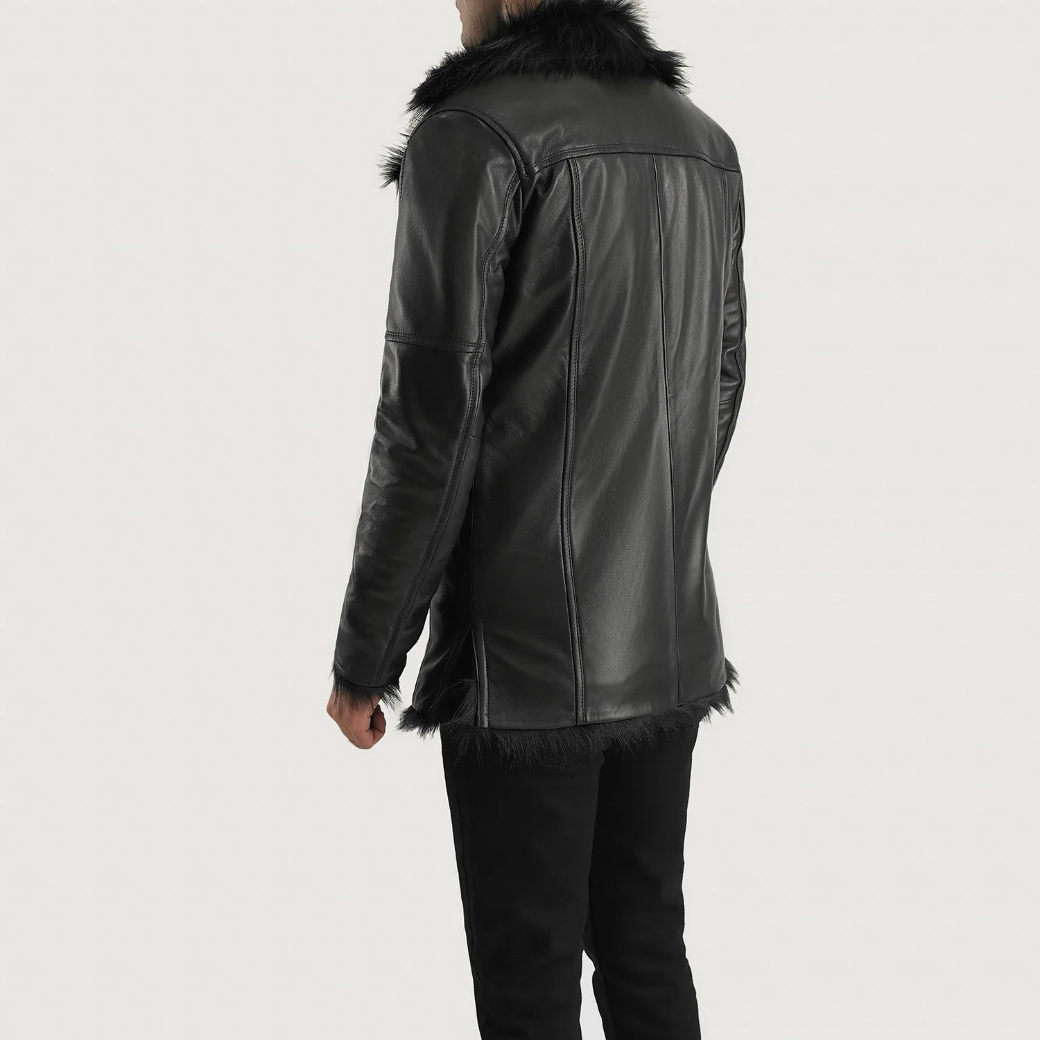 Furcliff black leather coat 2025