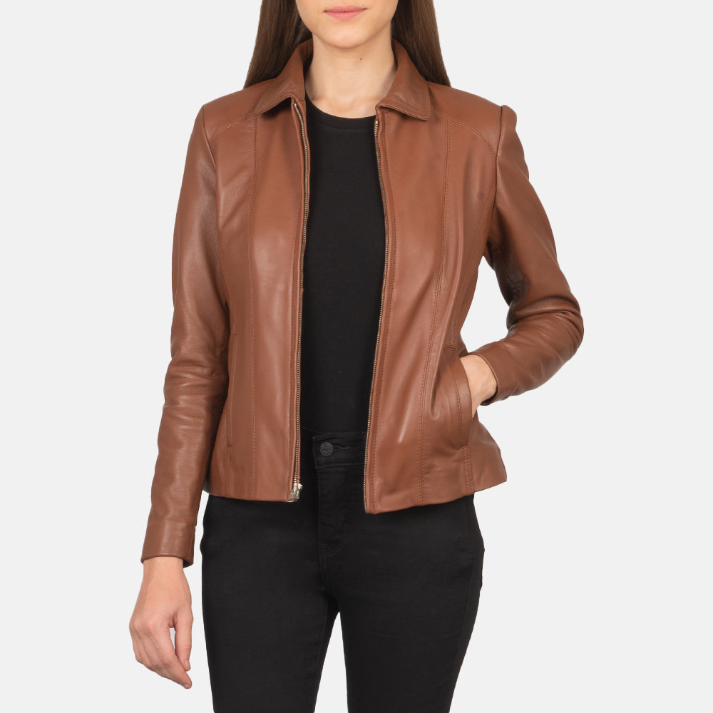 Real leather jacket women cheap